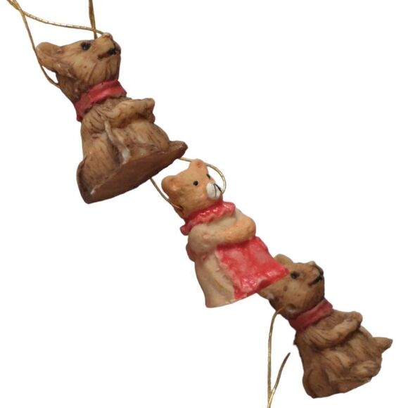 Vtg Mouse Ornaments Package Toppers MICRO MINI Lot of 3 Resin Christmas Mice. - Picture 8 of 16